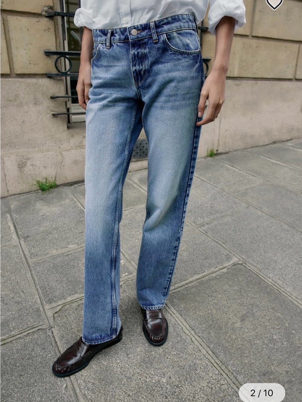 NWT ZARA Low Rise Straight Denim Jeans Sz 32 US 0 Classic Minimalist 90s Y2K